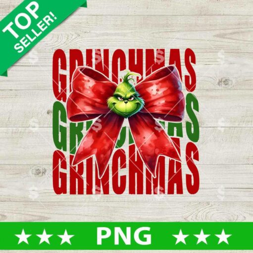 Grinchmas Coquette Bow Christmas PNG