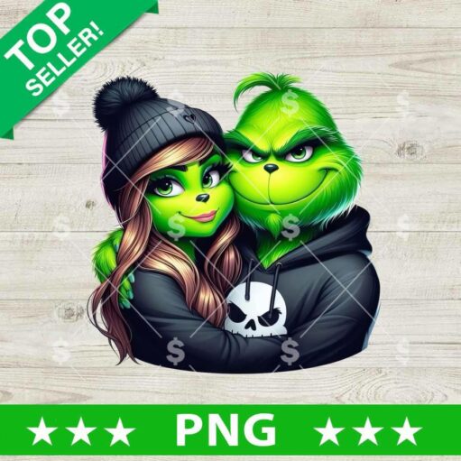 Grinch Couple Hoodie PNG