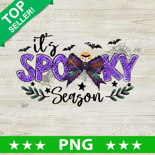 It's Spooky Season Halloween Coquette Bow PNG