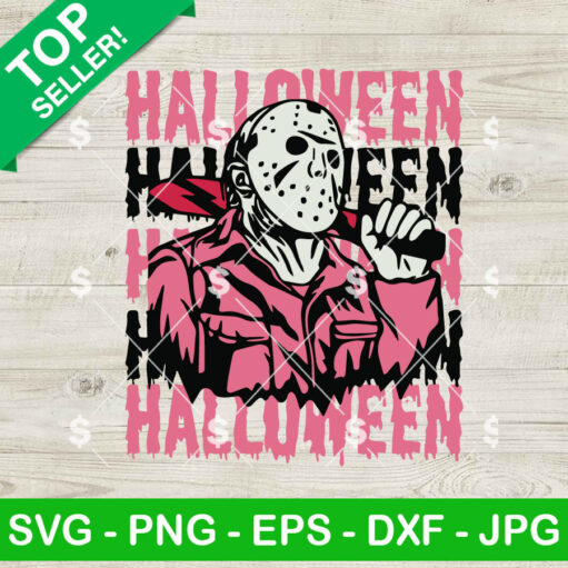 Halloween Jason Voorhees Pink SVG