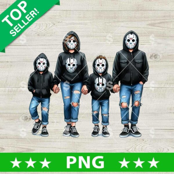 Jason Voorhees Family Horror PNG, Horror Movie Family PNG, Horror Family Halloween Sublimation PNG
