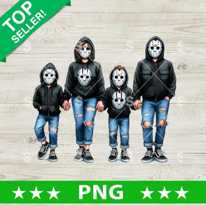 Jason Voorhees Family Horror PNG, Horror Movie Family PNG, Horror Family Halloween Sublimation PNG