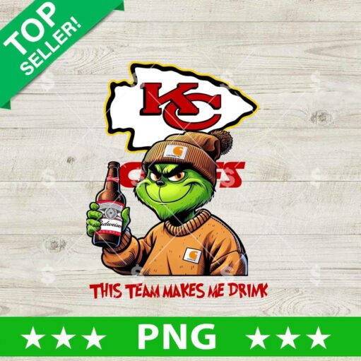 This Team Makes Me Drink KC Chiefs Grinch PNG