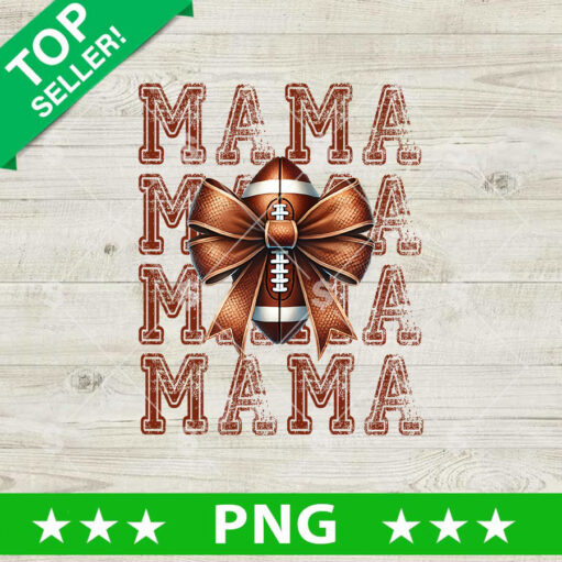 Mama Football Coquette Bow Png