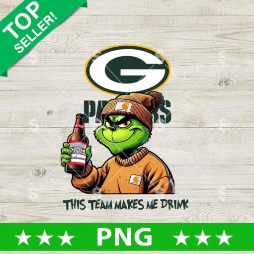 This Team Makes Me Drink Green Bay Packers Grinch PNG