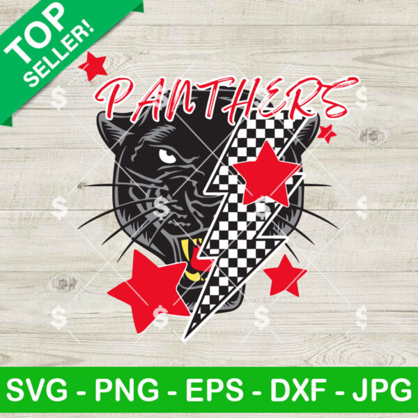 Panthers Football Lightning Bolt SVG, Panthers Football SVG, Panthers football Mascot SVG