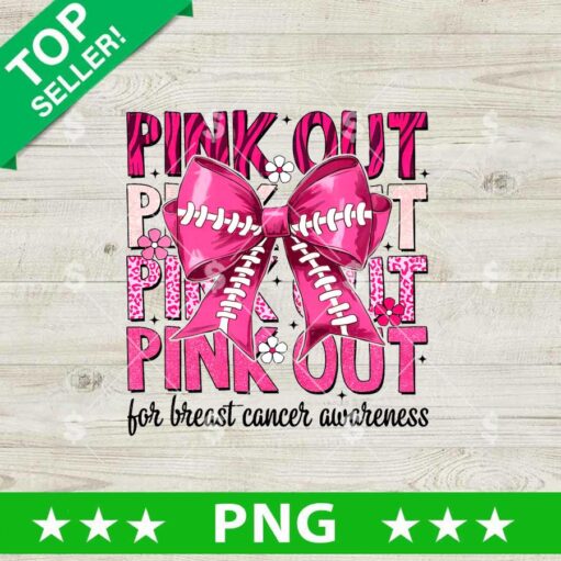 Pink Out Breast Cancer Coquette Bow PNG