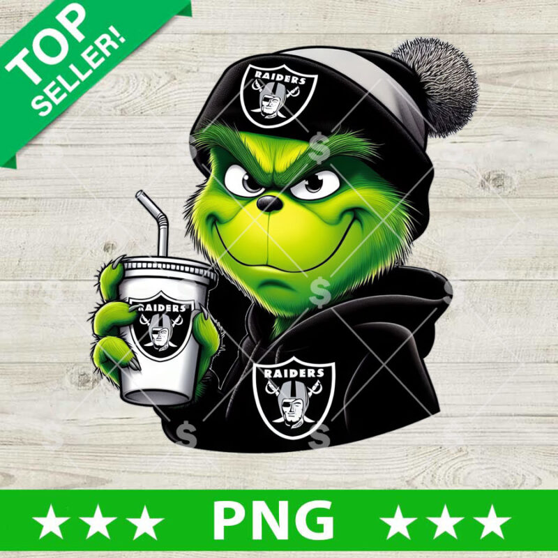 Grinch Raiders Football Fans PNG, Las Vegas Raiders NFL PNG, Grinch Raiders Sublimation PNG