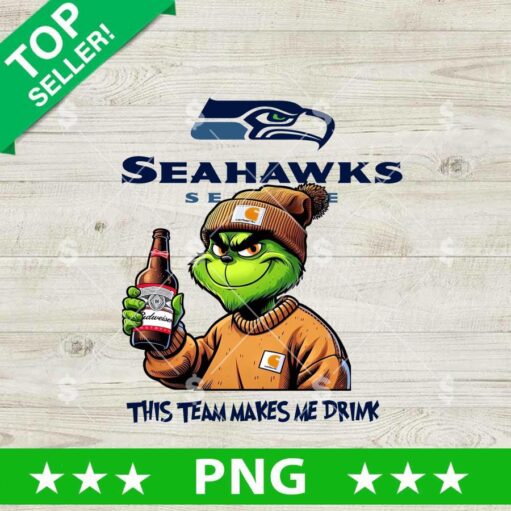 This Team Makes Me Drink Seattle Seahawks Grinch PNG