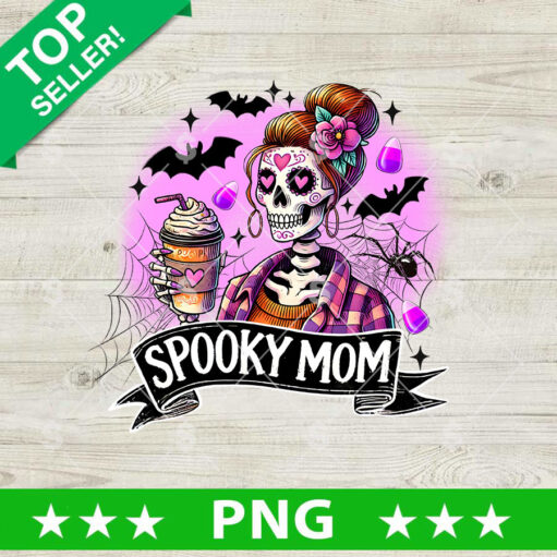 Spooky Mom Sugar Skull Drink Coffee PNG