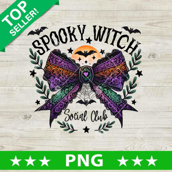 Spooky Witch Social Club Coquette Bow PNG