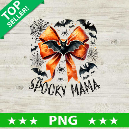 Spooky Mama Coquette Bow Halloween Png