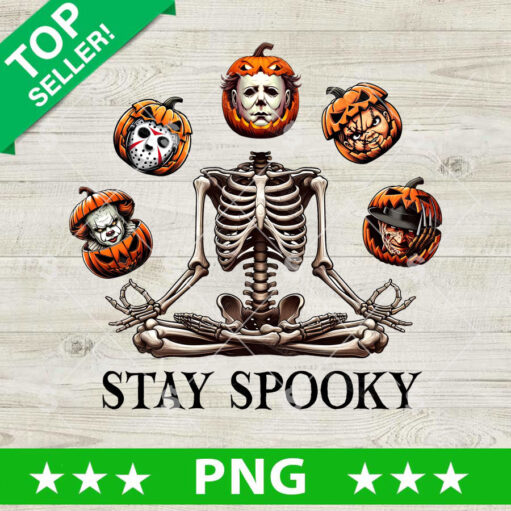 Stay Spooky Skeleton Meditate Horror Face Png