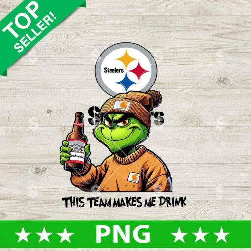 This Team Makes Me Drink Pittsburgh Steelers Grinch PNG