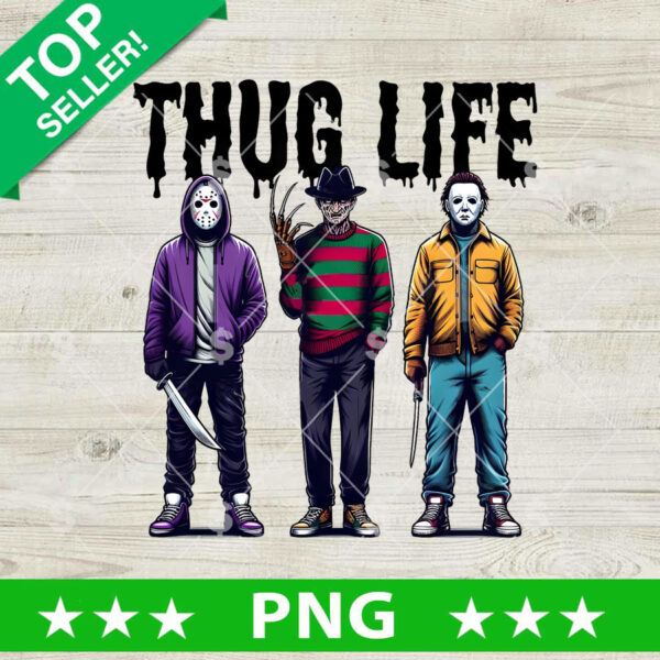 Thug Life Horror Scary PNG, Thug Life Halloween PNG, Halloween Killer Friends PNG