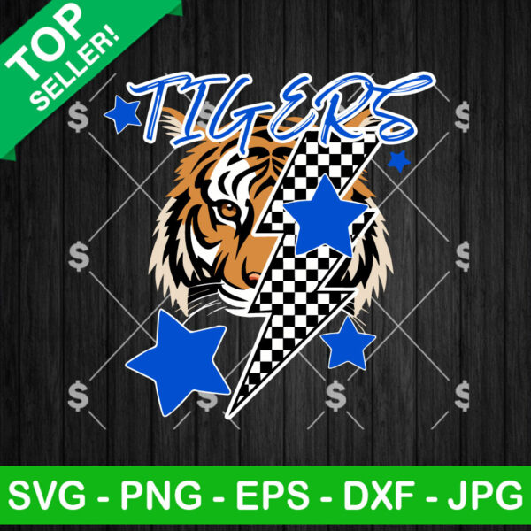 Memphis Tigers Football Lightning Bolt SVG, Memphis Tigers SVG, Tigers Football Mascot SVG