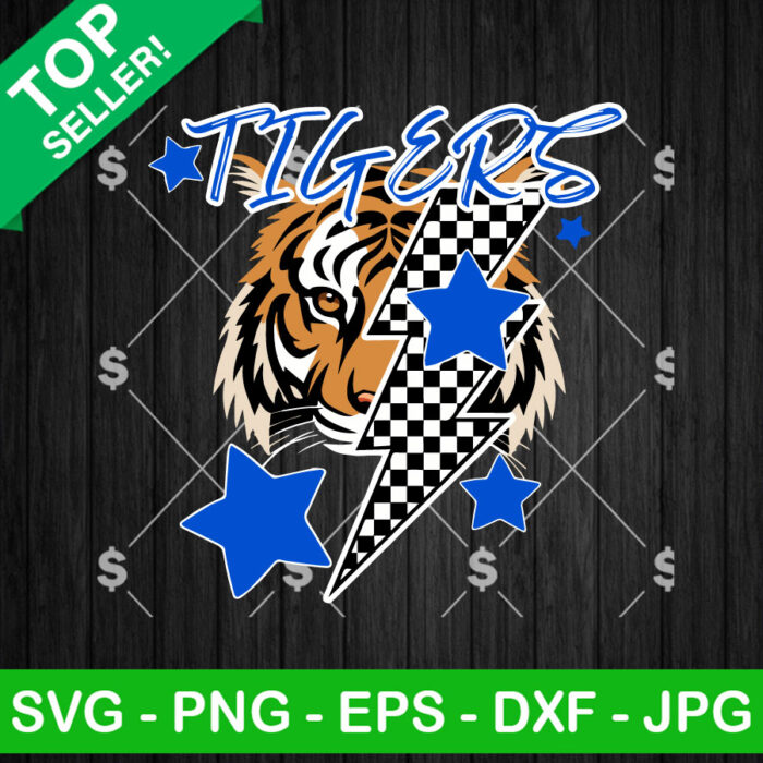 Memphis Tigers Football Lightning Bolt SVG, Memphis Tigers SVG, Tigers Football Mascot SVG