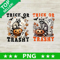 Trick Or Trashy Raccoon Halloween PNG