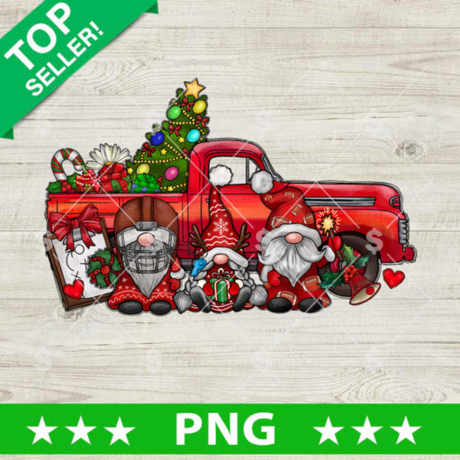 Gnomes Red Truck Christmas PNG