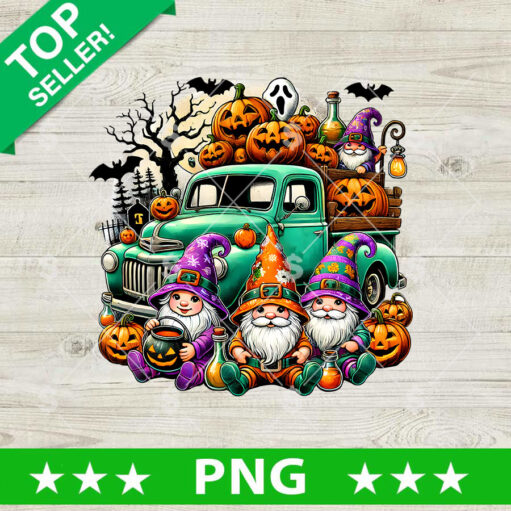 Halloween Gnomes And Truck Png