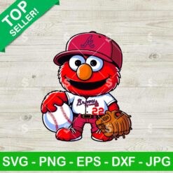Atlanta Braves Elmo Sesame Street SVG, Elmo Sesame Street Baseball MLB SVG, Atlanta Braves MLB SVG