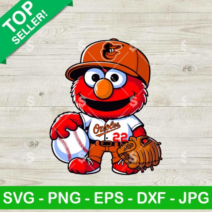 Elmo Sesame Street Baltimore Orioles Baseball SVG, Sesame Street Baseball MLB SVG, Baltimore Orioles MLB SVG