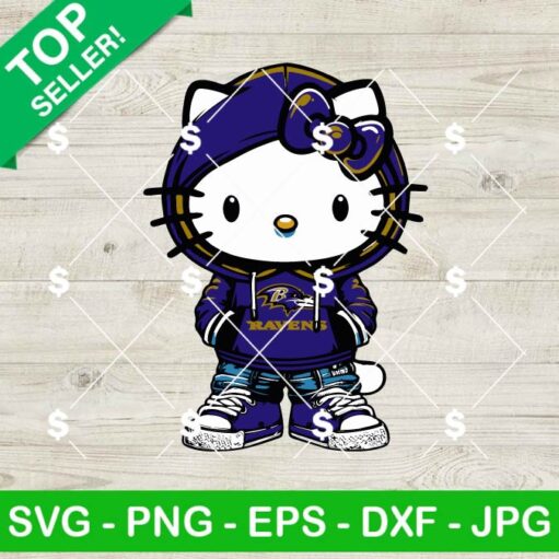 Baltimore Ravens Hello Kitty Hoodie SVG