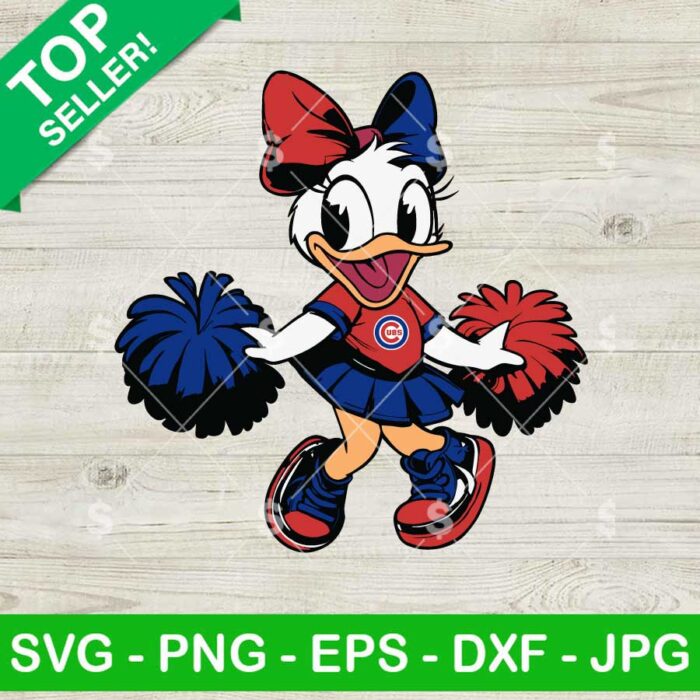Chicago Cubs Daisy Duck Cheerleader SVG, Disney Duck Baseball MLB SVG, Chicago Cubs MLB SVG
