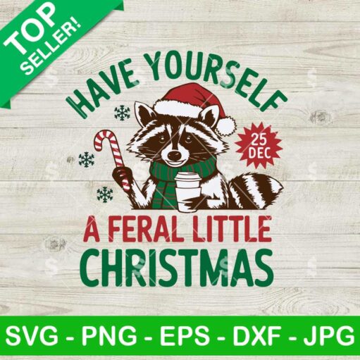 Christmas Feral Raccoon SVG