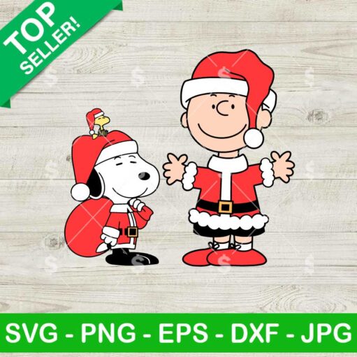 Christmas Peanuts Snoopy Santa And Charlie Brown SVG