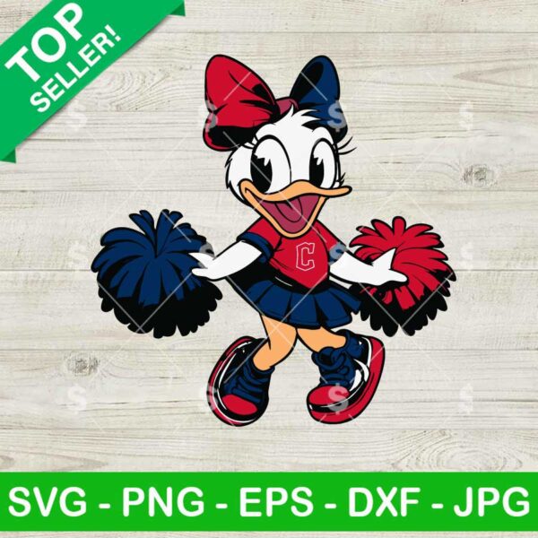 Cleveland Guardians Daisy Duck Cheerleader SVG, Disney Duck Baseball MLB SVG, Cleveland Guardians MLB SVG