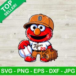 Sesame Street Detroit Tigers Baseball SVG, Sesame Street Baseball MLB SVG, Elmo Sesame Street SVG