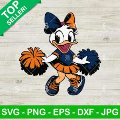 Detroit Tigers Daisy Duck Cheerleader SVG, Disney Duck Baseball MLB SVG, Detroit Tigers MLB SVG