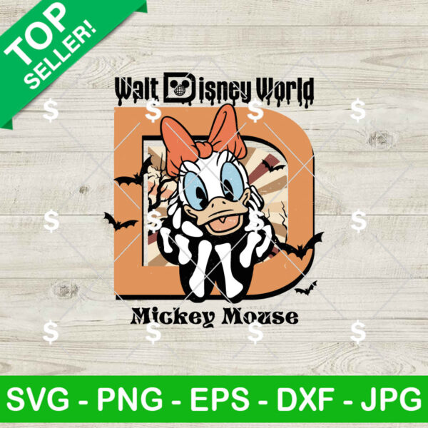 Daisy Duck Walt Disney World Halloween SVG, Disney Duck Skeleton Halloween SVG, Disneyland Halloween SVG
