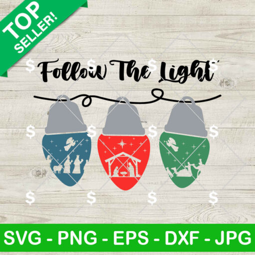 Follow The Light Nativity Scene SVG