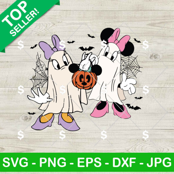 Halloween Ghost Minnie Mouse Daisy Duck SVG, Daisy Duck Boo Bash SVG, Halloween Disney Ghost SVG