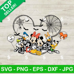 Halloween Mouse And Friends Spider Web SVG, Funny Halloween Mouse Head SVG, Disney Friends SVG PNG