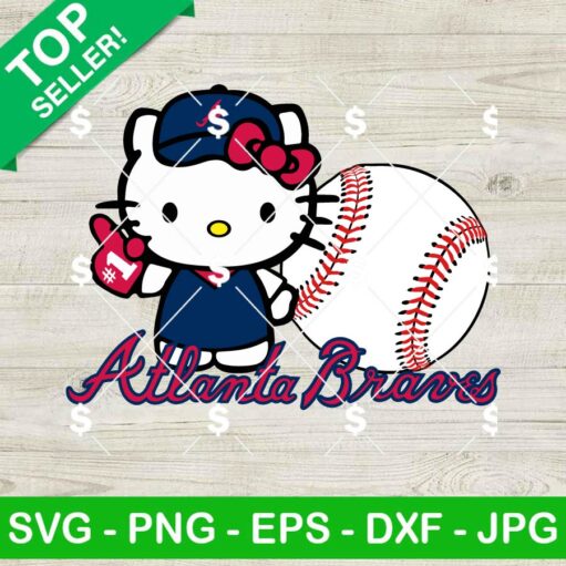 Hello Kitty Atlanta Braves SVG