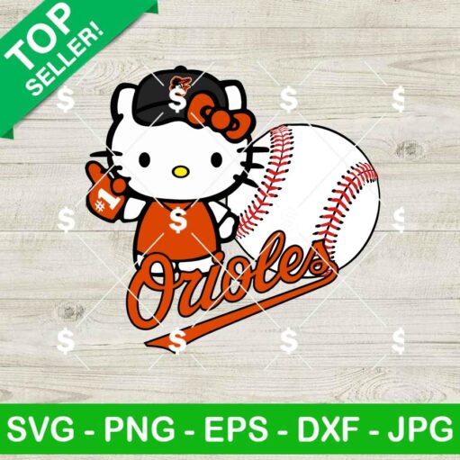 Hello Kitty Baltimore Orioles SVG