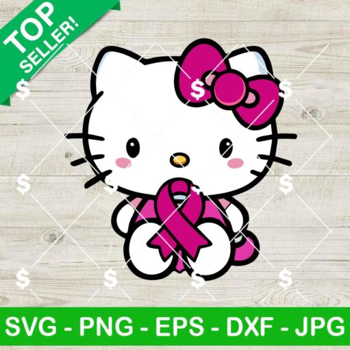 Hello Kitty Breast Cancer Awareness SVG