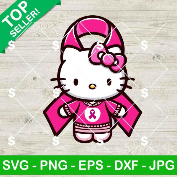 Hello Kitty Breast Cancer SVG