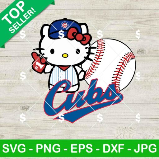 Hello Kitty Chicago Cubs SVG