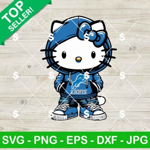 Hello Kitty Detroit Lions Hoodie SVG