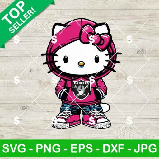 Hello Kitty Las Vegas Raiders Pink Hoodie SVG