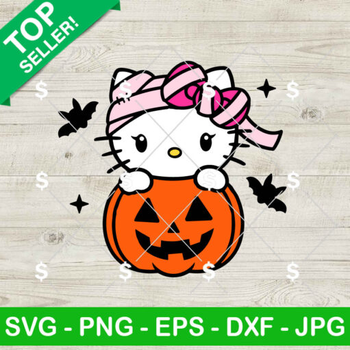 Hello Kitty Pink Mummy Pumpkin SVG