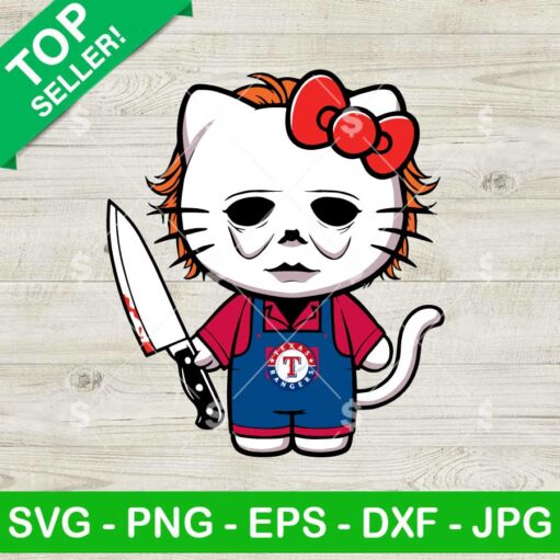 Hello Kitty Michael Myers Texas Rangers SVG