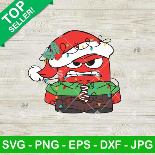 Inside Out 2 Anger Christmas SVG