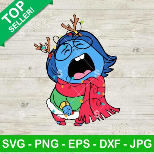 Inside Out 2 Sadness Christmas SVG