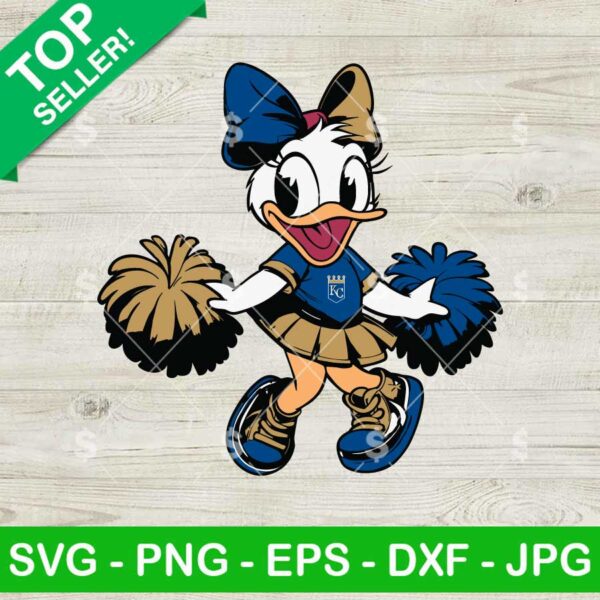 Kansas City Royals Daisy Duck Cheerleader SVG, Disney Duck Baseball MLB SVG, Kansas City Royals MLB SVG