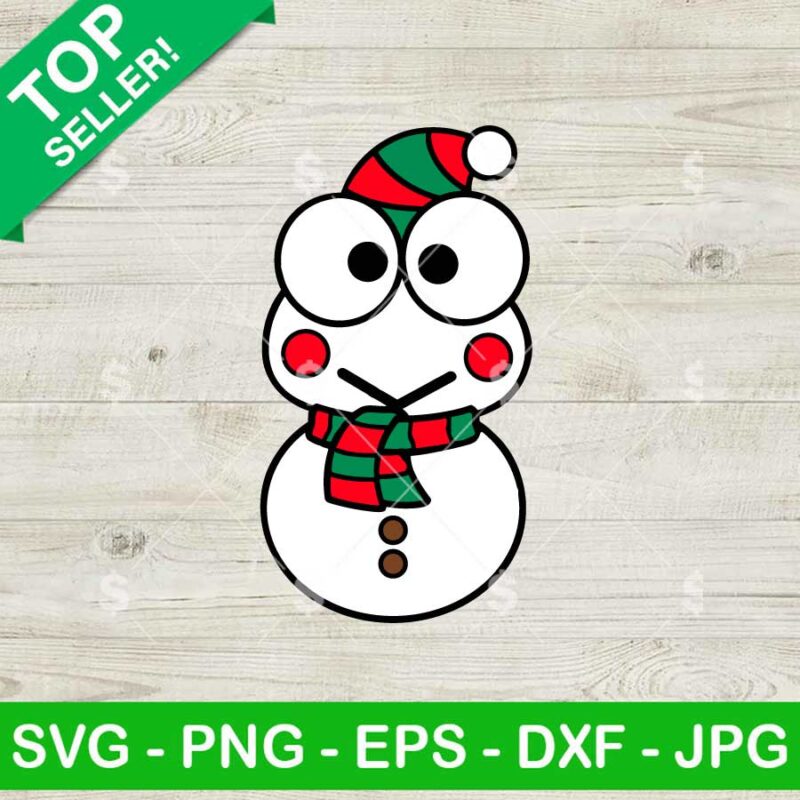 Keroppi Kitty Christmas Snowman SVG, Kitty Christmas Snowman SVG, Sanrio Characters Christmas SVG
